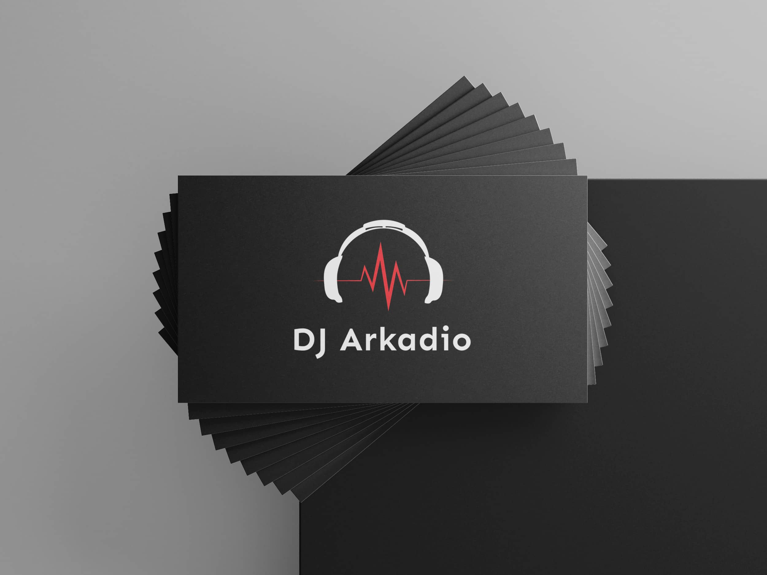 Wizytówka logo DJ Atkadio Wesela Przyjęcia realizacja adsbea agencja reklamowa